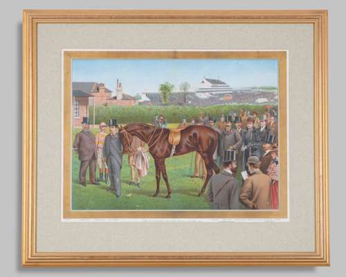 Two 19th century prints portraying Lord Rosebery's Epsom Derby winners Ladas and Sir Visto