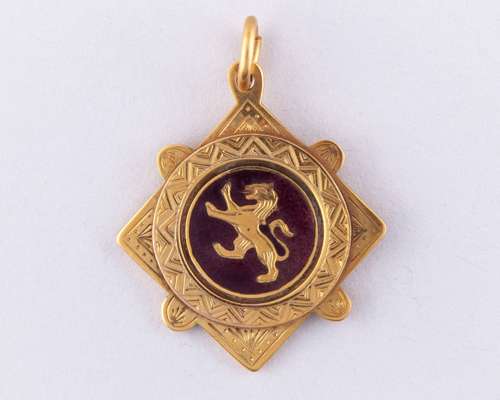 9ct gold and enamel Heart of Midlothian Scottish Reserve League medal, 1957-58