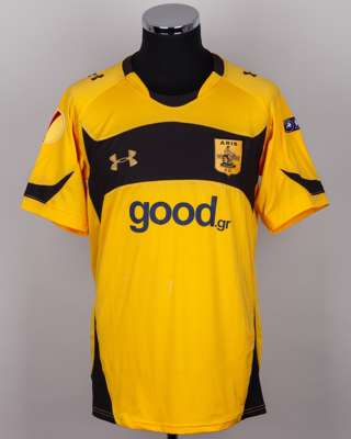 Ronaldo Guiaro yellow and black No.5 Aris short-sleeved shirt