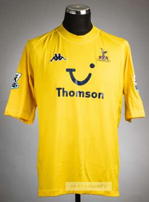 Ledley King yellow Tottenham Hotspur no.26 third choice jersey v Newcastle United played at Sports Direct Arena, 21st August 2004,
 Kappa, long-sleeve