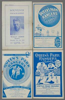 Four QPR 1930s home programmes,

v Corinthians 11th January 1936 (Friendly), Swindon Town 17th October 1936 (F.L. Division Three South), West Ham Unit