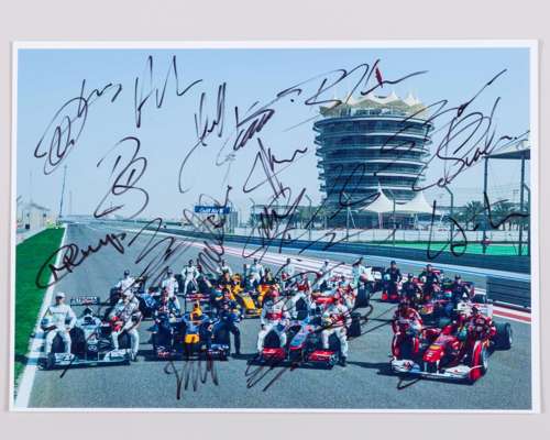 Signed Formula One Full Grid A4 Photo