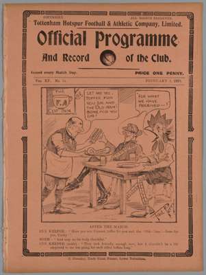 Tottenham Hotspur v. Manchester United match programme, 4th February 1928, 
 ex bound volume

 Overall good
