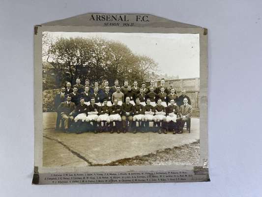 Arsenal team photograph, full playing staff, season 1926-27, matted with legend