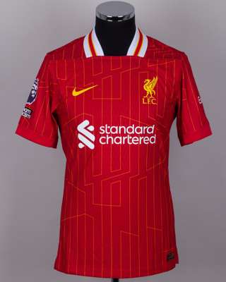 Curtis Jones red No.17 Liverpool v. Tottenham Hotspur short-sleeved shirt, 2024