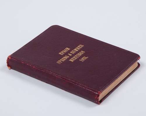 A rare bound volume of racecards for the 1933 Epsom Spring & Summer Meetings