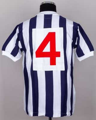 Blue and white No.4 West Bromwich Albion short-sleeved shirt, 1960s