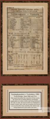 Three silk commemorative cricket scorecards for matches played at Lord's and at Trent Bridge, dating between 1886 and 1901, 
 comprising Australians v