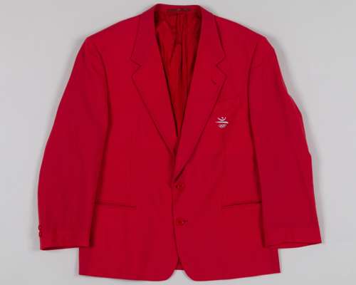 Red 1992 Barcelona Olympics single-breasted blazer by El Corte Ingles