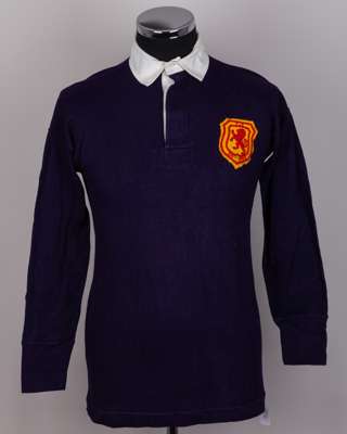 John (Jock) Govan a blue No.2 Scotland v. England match worn long-sleeved shirt, 1948
