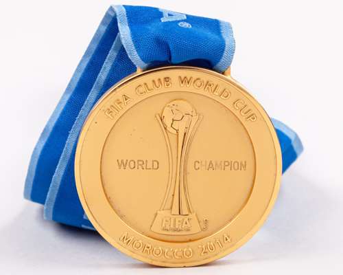 2014 FIFA Club World Cup yellow-metal Real Madrid v. San Lorenzo winner's medal