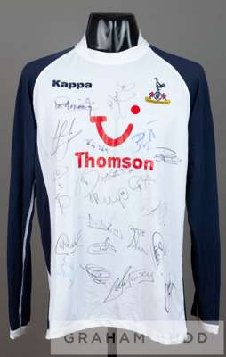 Michael Brown squad signed white and navy Tottenham Hotspur no.11 home jersey, season 2005-06,
 long-sleeved with BARCLAYS PREMIERSHIP sleeve badges, 