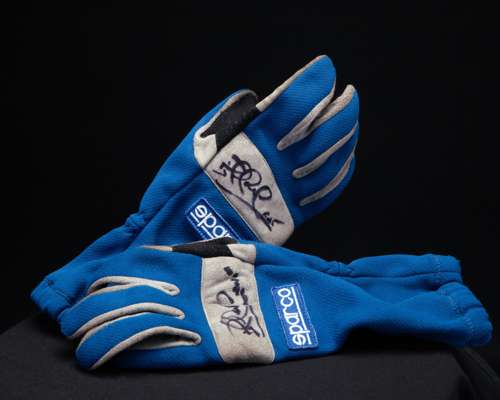 Nigel Mansell Signed Sparco Karting Used Gloves