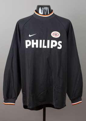 Ronald Waterreus black PSV Eindhoven no.23 goalkeeper's jersey, season 1997-98,
 Nike, long-sleeved with padded elbows, club crest and sponsor logo, r