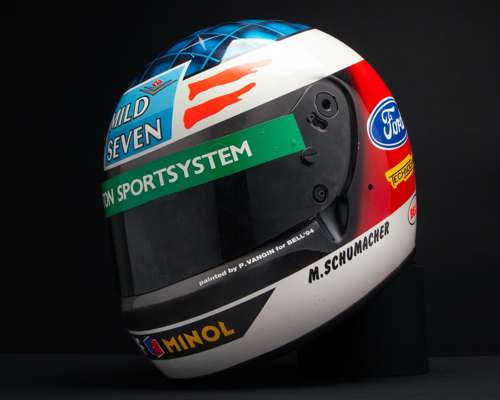 Michael Schumacher 1994 Mild Seven Benetton Ford Signed Used Promotional Bell Helmet