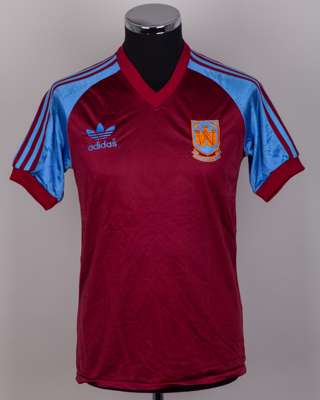 Frank Lampard Sr. claret and blue No.3 West Ham United autographed shirt, 1980-83