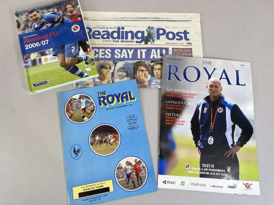Large quantity of Reading FC programmes, dating from the 1980s onwards, 
 content also including team sheets, souvenir newspapers, fanzines, handbooks