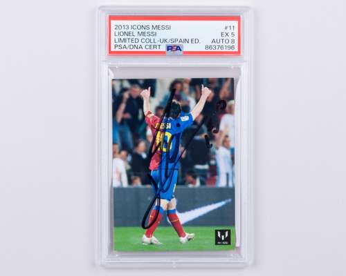 Lionel Messi autographed Icons No.11 Official Messi Card Collection PSA graded trading card
