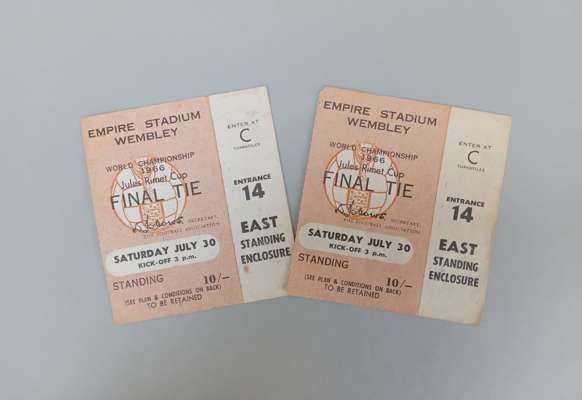 Two England v. West Germany 1966 World Cup final ticket stubs