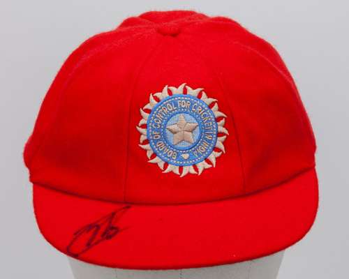 Yashasvi Jaiswal red India Red For Ruth match worn autographed cap