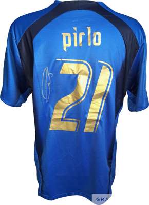 2006 World Cup Andrea Pirlo signed Italy national replica shirt