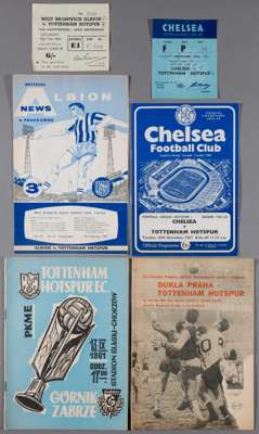 A collection of 40 Tottenham Hotspur programmes and 24 tickets from the 1961-62 season,
 25 homes (21 with tickets) and 15 aways (3 with tickets at Ch