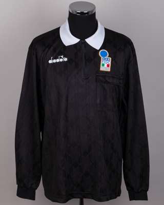Pierluigi Collina black and white referee long-sleeved shirt