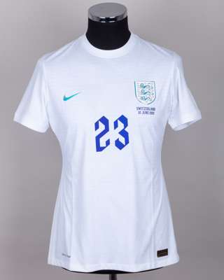 Alessia Russo white No.23 England v. Switzerland women's short-sleeved shirt, 2022