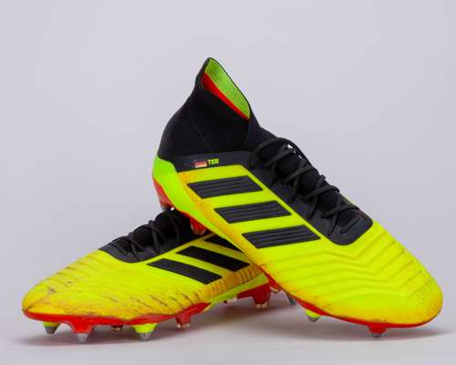 Marc-Andre Ter Stegen yellow Adidas Predator match worn football boots, September 2018