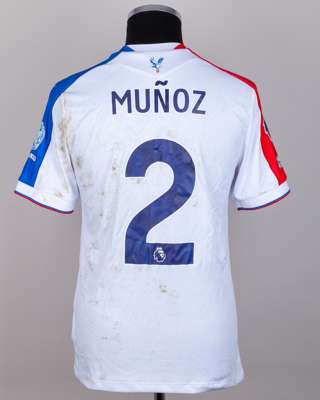 Daniel Muñoz No.2 Crystal Palace v. Nottingham Forest (Away) match worn shirt