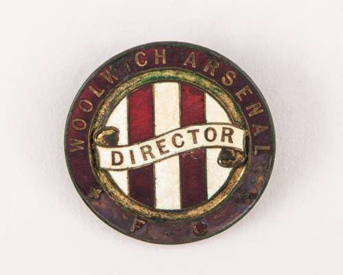 An extremely rare Woolwich Arsenal gilt-metal and enamel Director badge