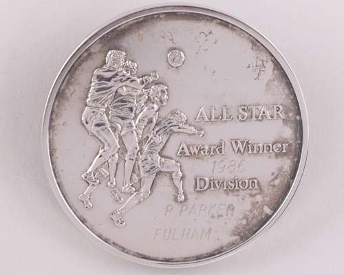 Paul Parker white-metal PFA All Star medal, 1986
