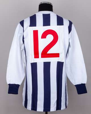 Blue and white No.12 West Bromwich Albion long-sleeved shirt, 1964-69