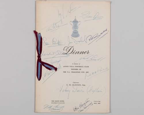 1957 F.A.Cup Final, a celebration dinner autographed menu card, 10th May 1957