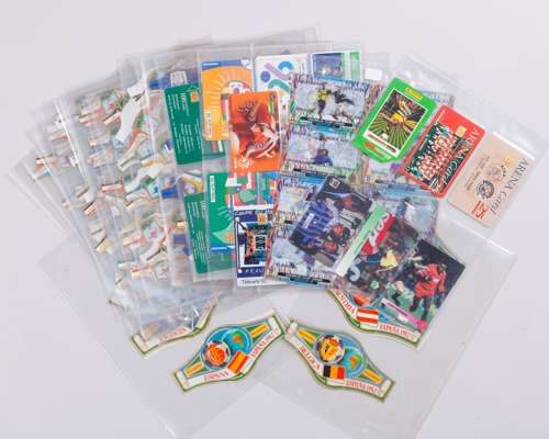 A large collection of Murillo football related cigar bands and phone cards