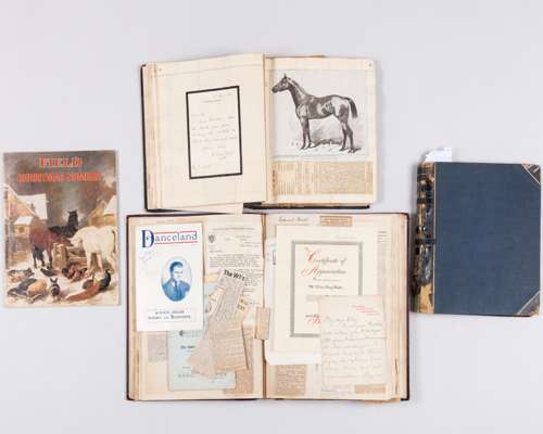 Trio of press cuttings albums compiled by Royal Jockey John Watts and later family members