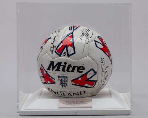 Bobby Moore a white Mitre England autographed football by 1966 World Cup squad