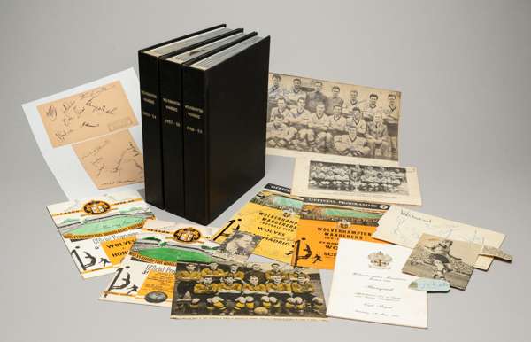 Sets of home programmes for Wolverhampton Wanderers' three Football League Division One winning seasons in the 1950s together with autographs of the c