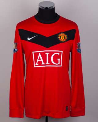 Rafael red No.21 Manchester United long-sleeved shirt, 2009-10