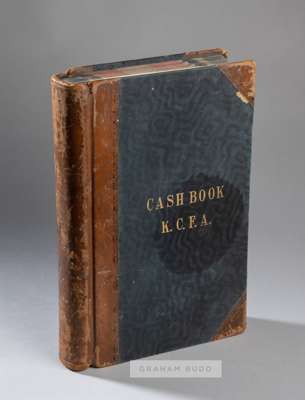 Kent County Football Association Cash book, dating from May 1904 to June 1912,
 hardback ledger with leather bound spine and corners, with CASH BOOK K