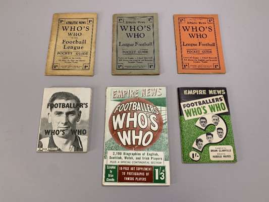 Three Athletic News Who's Who in the Football League, Issues 1, 2 & 3, 1926-27; 1927-28; and 1928-29 and three others later Who's Who examples (6)

 C
