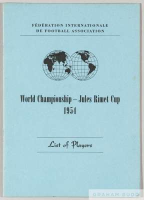 World Cup 1954 Switzerland World Championship Jules Rimet Cup 1954 list of players