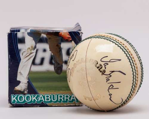 Courtney Brown and Ian Bradshaw autographed white Kookaburra ICC Trophy 2004 cricket ball