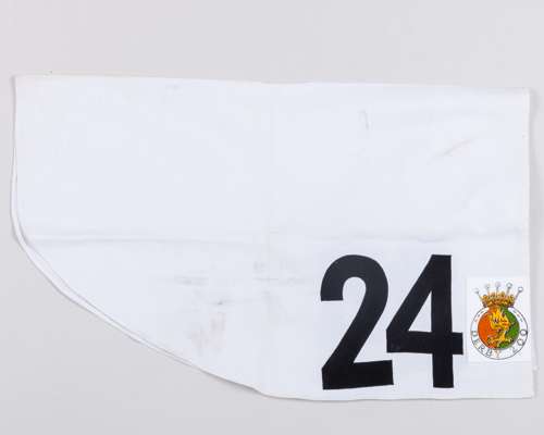 The No.24 number cloth worn by Troy when winning the 200th Derby at Epsom 6th June 1979