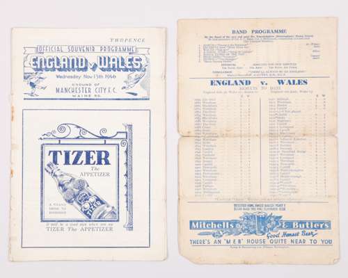 England v. Wales International match programme, 25th October 1941