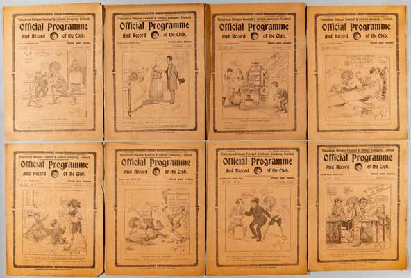 Sixteen Tottenham Hotspur home programmes from 1921-22 season, 
 to include v Chelsea, Watford (FAC), Arsenal, Blackburn, Burnley, Sheffield United, P