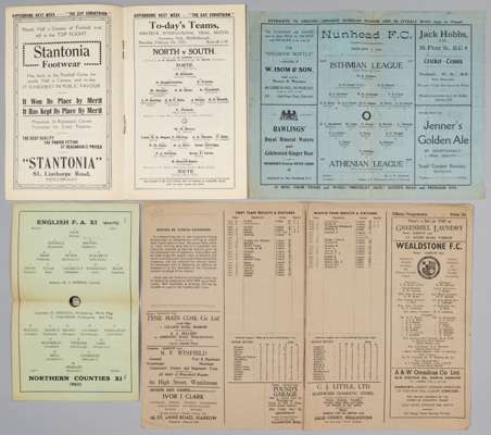Non-league representative/trial match programmes, 
 North v South Amateur trial 7th February 1925 at Middlesbrough; English FA v Northern Counties fou