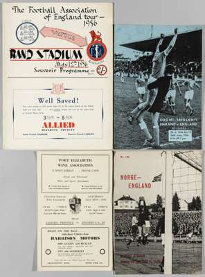 Two pre-World Cup England 1966 programmes,
 comprising v Finland played in Helsinki on 26th June 1966, 16-page blue programme and v Norway played in O