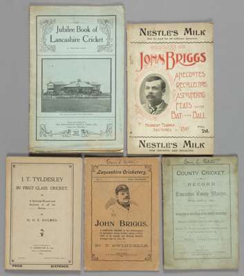 Five publications of Lancashire County Cricket Club interest,
 County Cricket Record of Lancashire County Matches from 1865 to 1881, published 1882; J