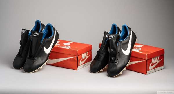 Two pairs of vintage Nike United Multistud football boots, 
 size 40 - 7 1/2, black and white, model 3455, in original boxes, unworn condition (2)

  